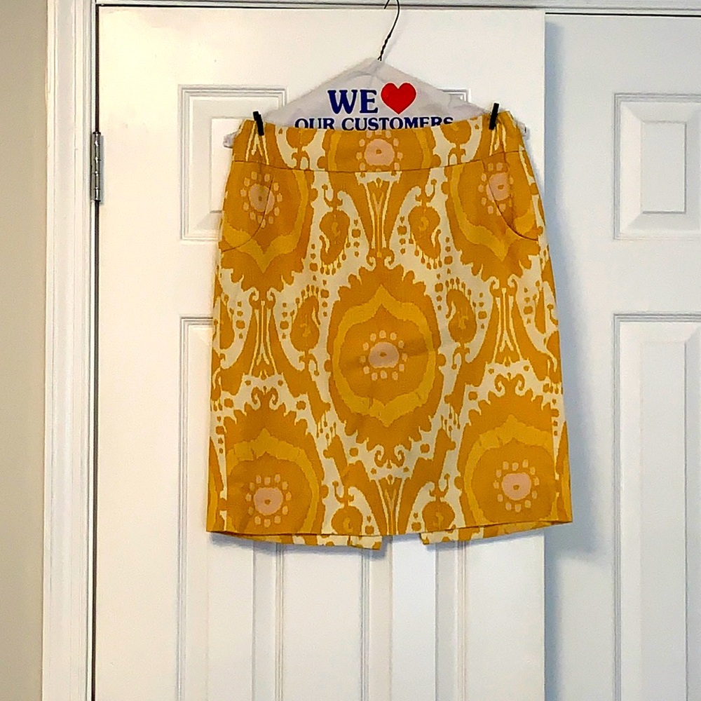 J.Crew Paisley Pencil Skirt, Size 4